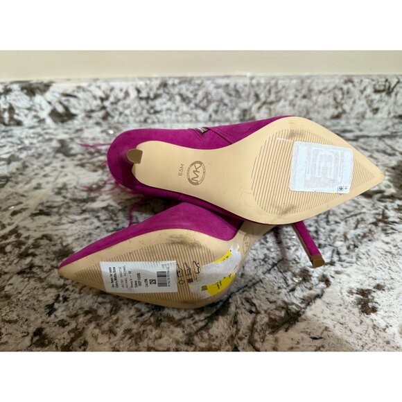 MICHAEL MICHAEL KORS Whitby Feather Trim Suede Ankle Boot 6.5 NWOB $250 - Picture 8 of 13